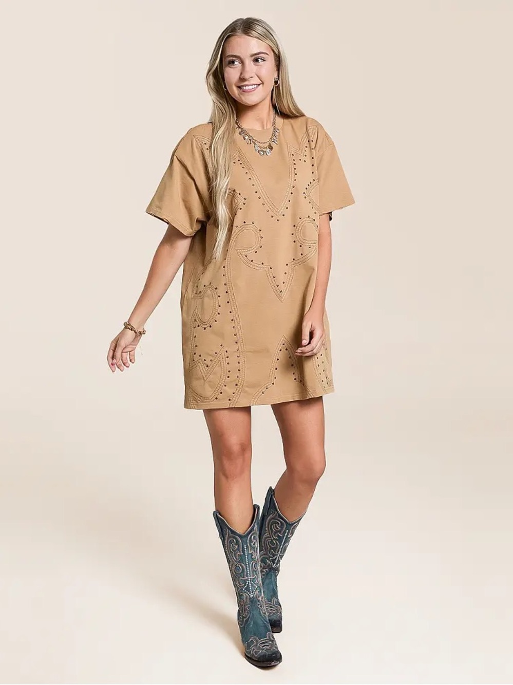 Blue B Studded Western Dress